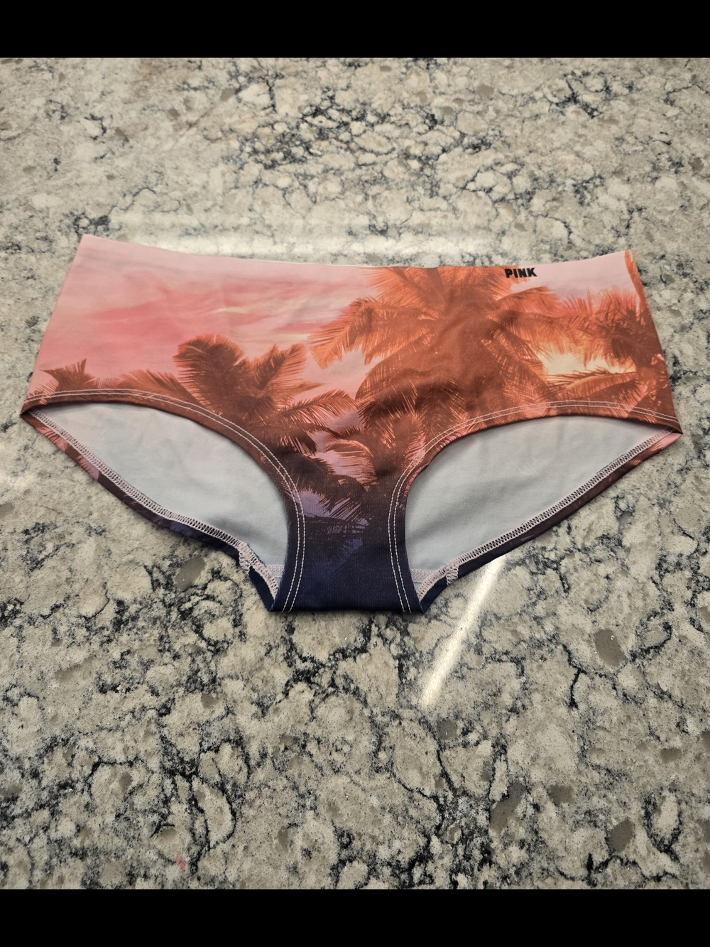 PINK Victoria's Secret Sunset Palm Hipster Panties - Pink, Orange, Navy